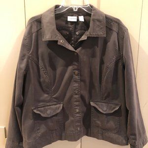 Grey Embroidered Cotton Jacket from Chico's